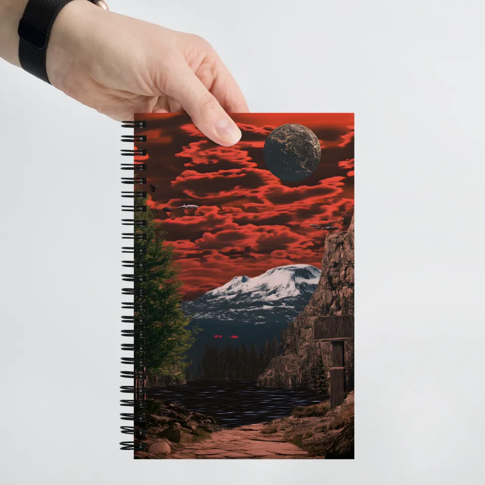 Mystical Reflections: A Surreal Landscape Adventure | Spiral Notebook