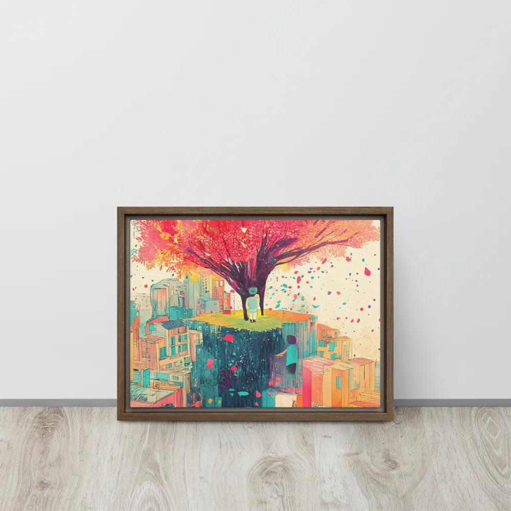 Whispers of Urban Dreams | Canvas with Brown Frame | 12″×16″