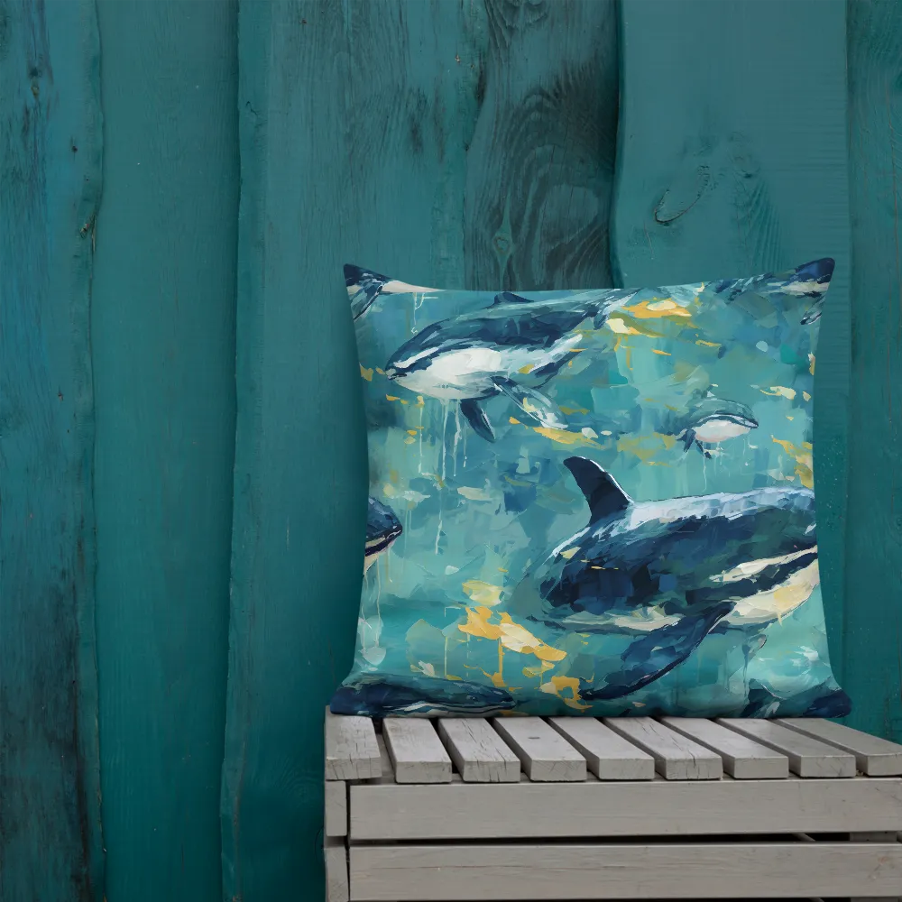 Harmony of the Ocean: Whales in Motion | Pillow & Pillow Case | Multiple Sizes