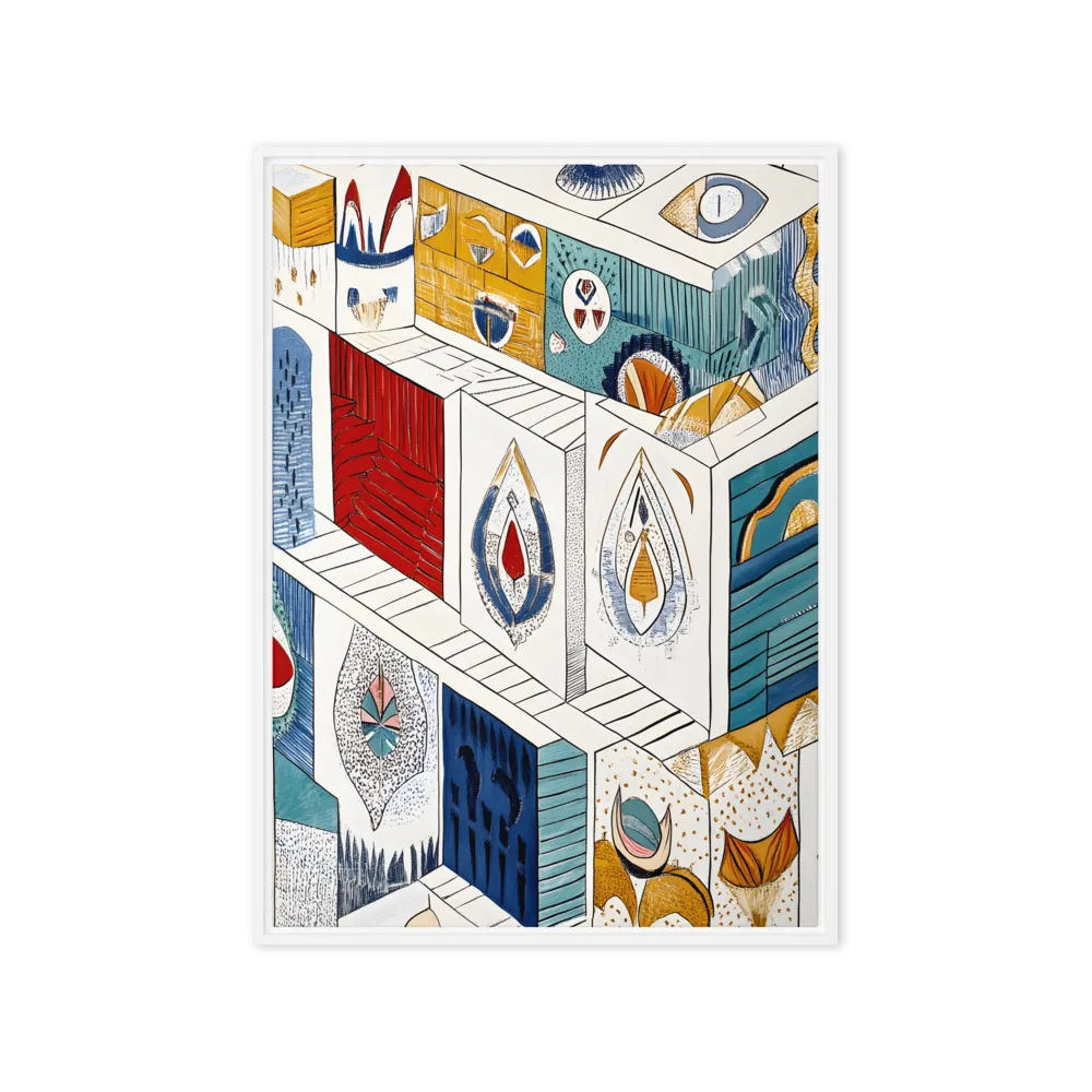 Symphony of Geometric Harmony | Canvas with White Frame | 20″×28″