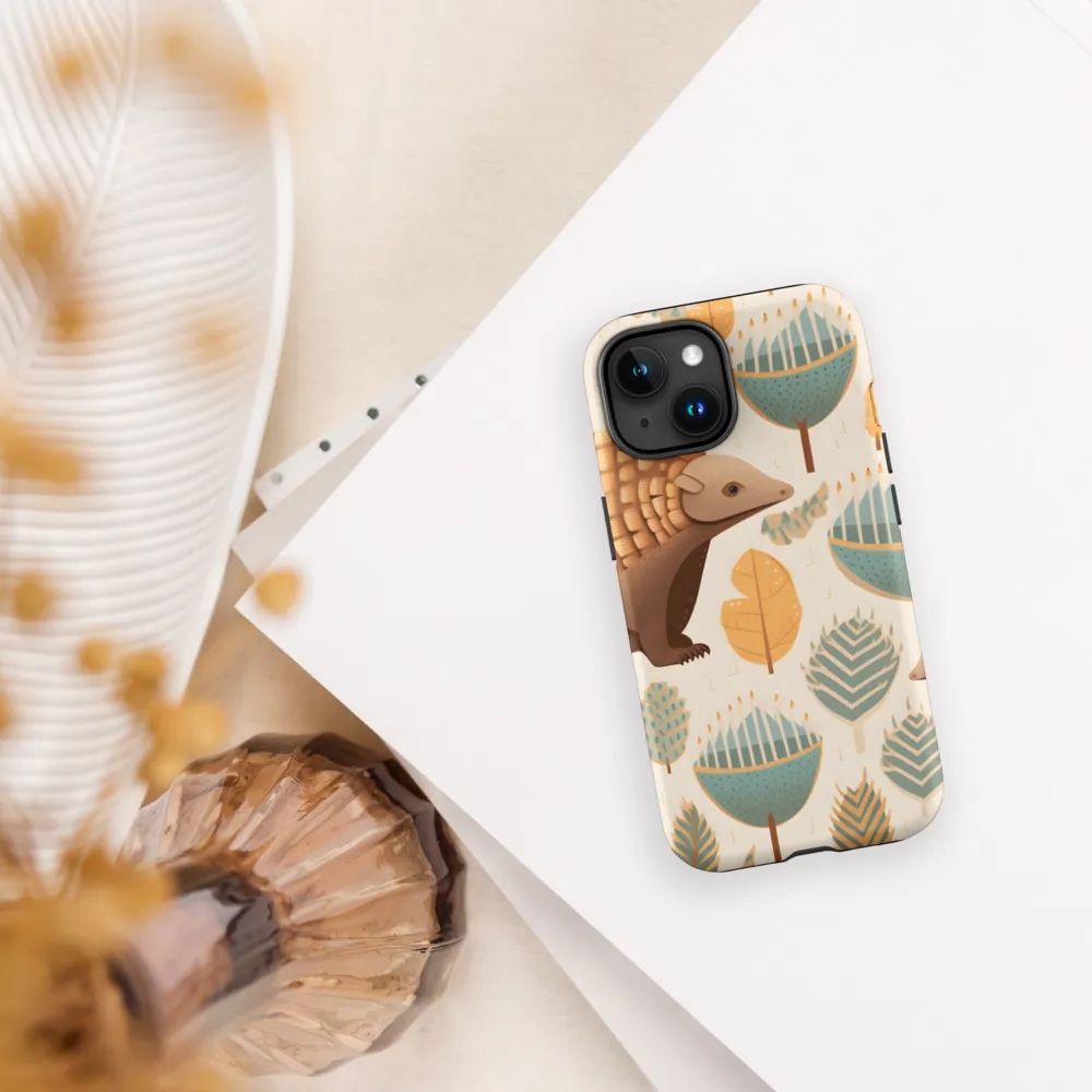 Pangolins in a Whimsical Habitat | Phone Case |  15 | Tough Case | Matte