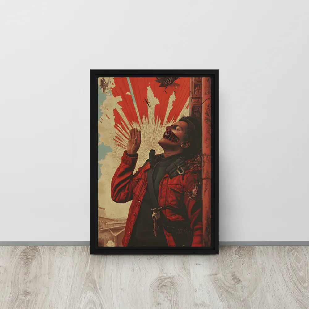 Defiant Echoes of Ruin | Canvas with Black Frame | 12″×18″