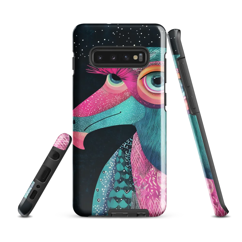 Whimsical Vulture: A Dance of Colors | Phone Case |  S10 Plus | Tough Case | Glossy