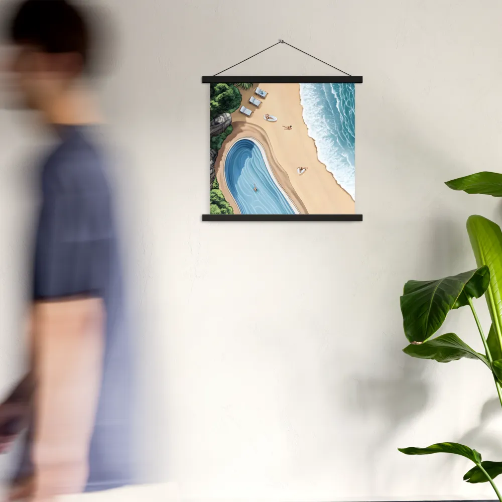 Serenity by the Shore | Poster With Black Wood Hanger | 18″×18″
