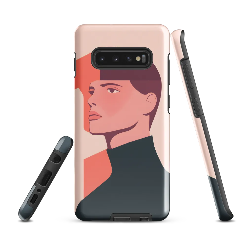 Contemplative Portrait in Minimalism | Phone Case |  S10 Plus | Tough Case | Glossy