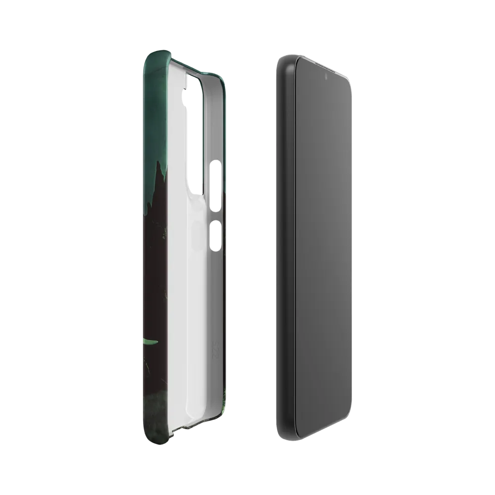 Ethereal Presence: Elephant Under a Full Moon | Phone Case |  S22 | Snap Case | Matte