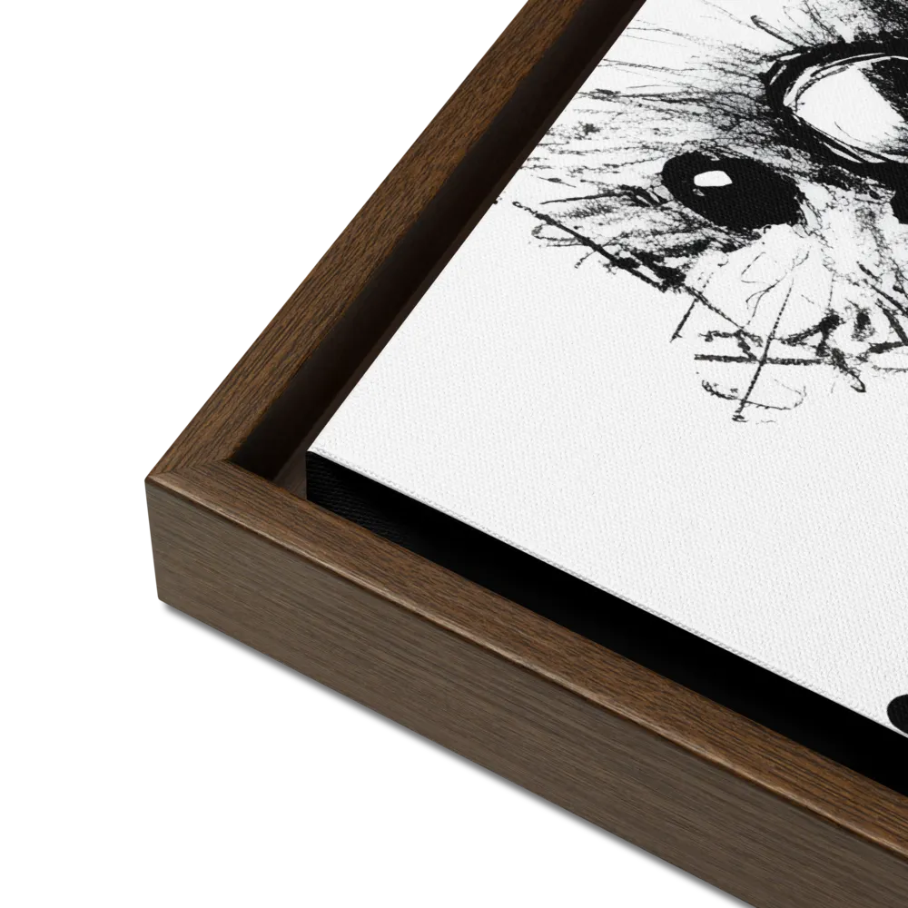 Whimsical Koala in Ink | Canvas with Brown Frame | 16″×20″