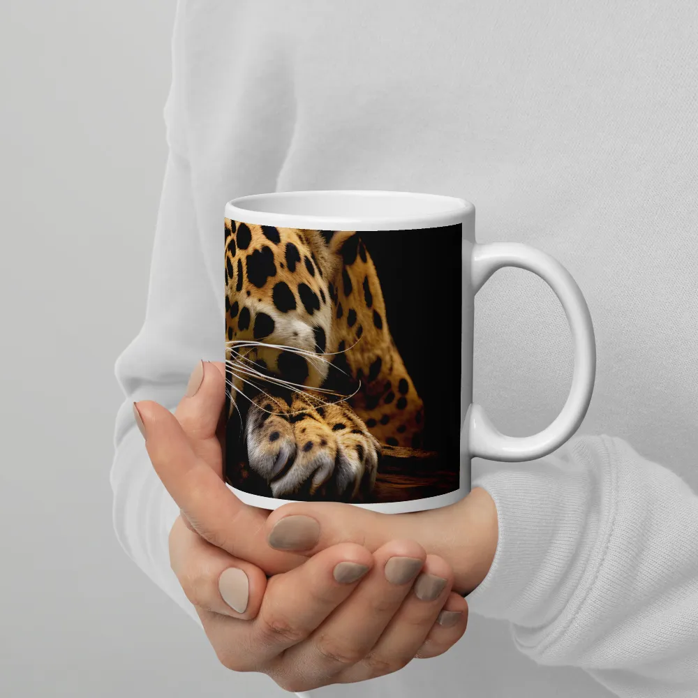 Tranquil Majesty: The Resting Leopard | Mugs | Multiple Sizes & Colors