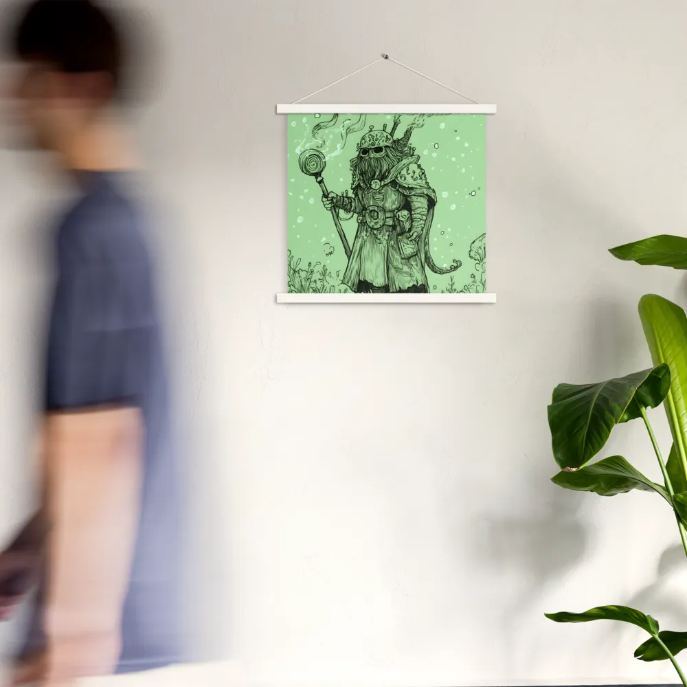 The Enigmatic Wizard | Poster With White Wood Hanger | 18″×18″