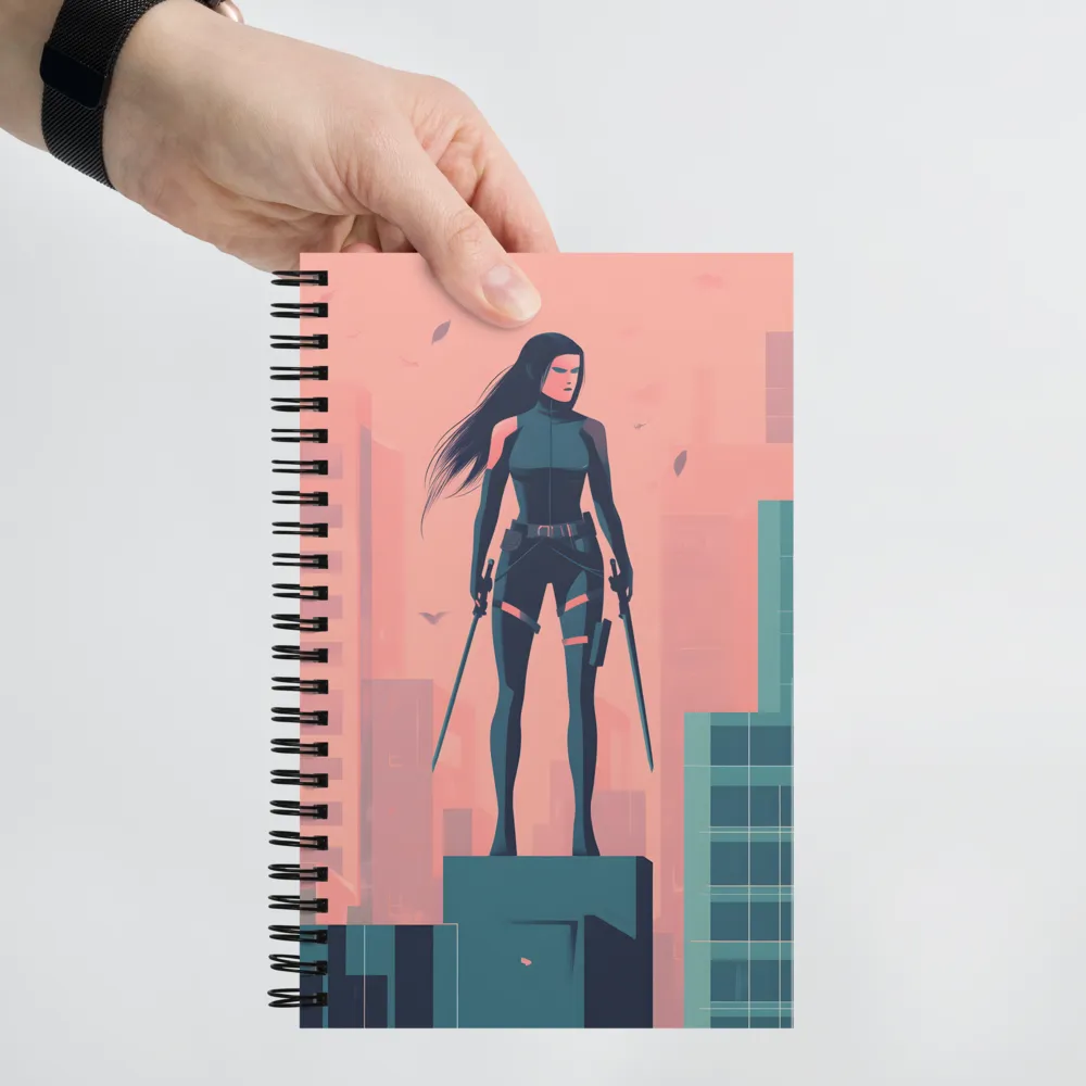 Urban Sentinel: A Warrior's Stand | Spiral Notebook