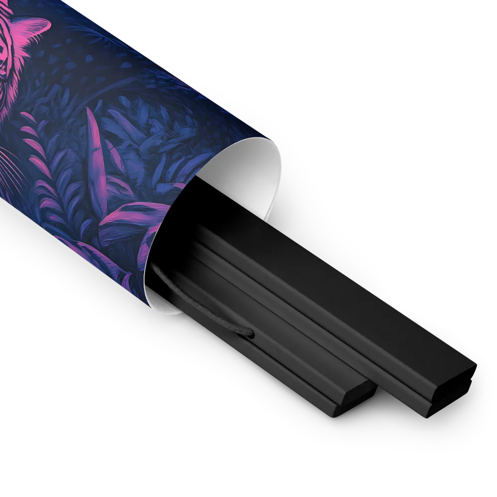 Mystic Prowler: The White Tiger in the Jungle | Poster With Black Wood Hanger | 16″×16″