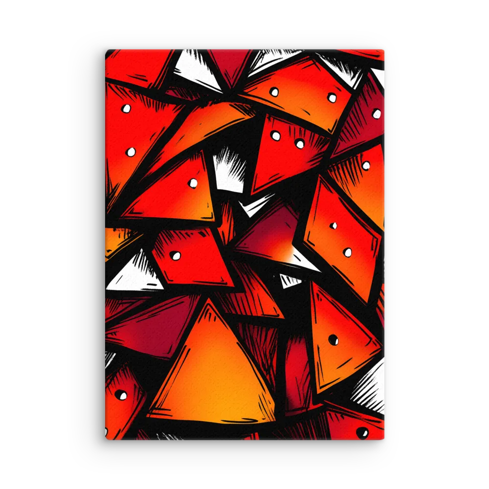 Dynamic Geometry of Red and Orange | Thin Canvas | 20″×28″