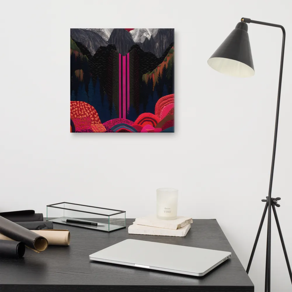 Ethereal Cascade: A Surreal Landscape | Canvas | 16″×16″