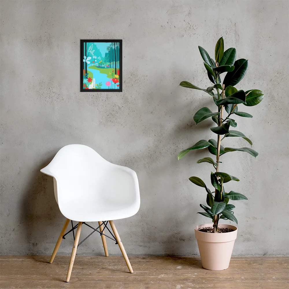 Whispers of Spring: A Colorful Retreat | Poster with Black Frame | 11″×14″