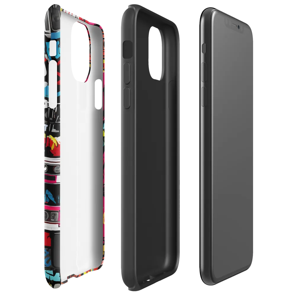 Urban Nostalgia: A Retro Cassette Explosion | Phone Case |  11 Pro Max | Tough Case | Glossy