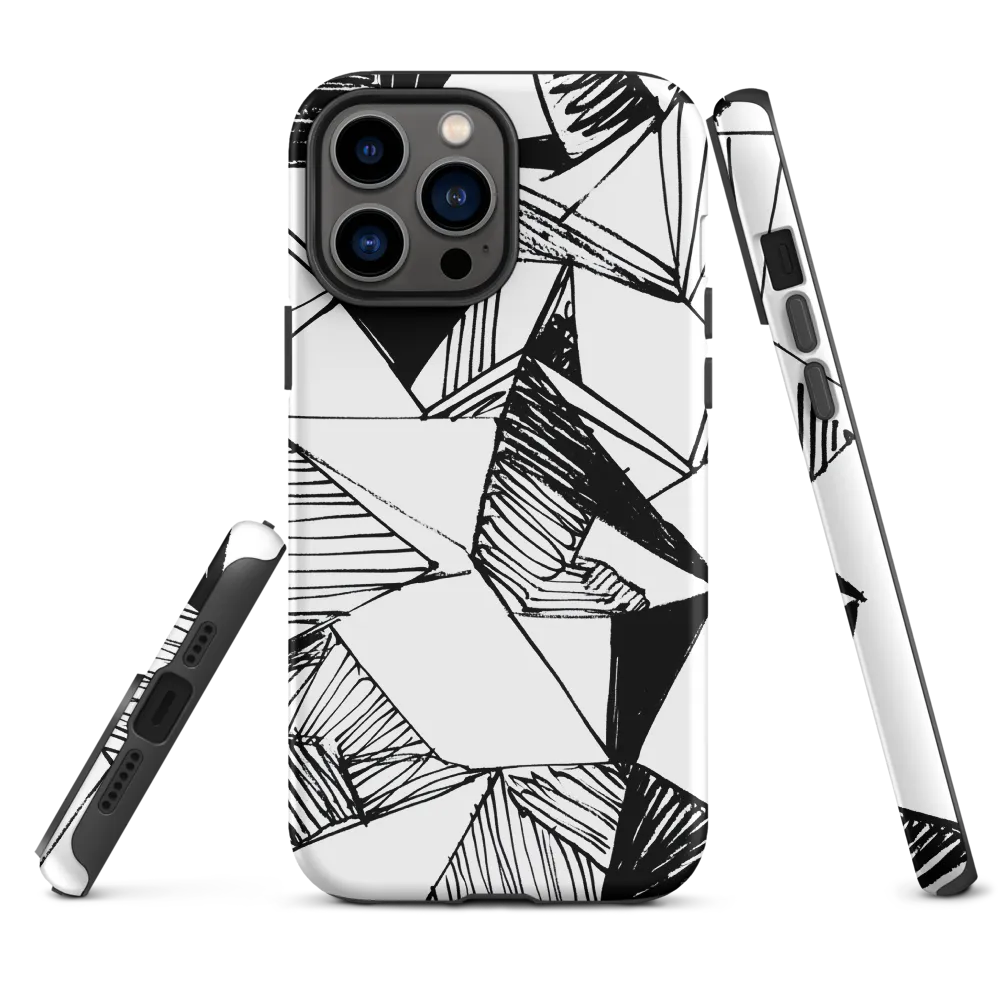 Dynamic Geometry in Ink | Phone Case |  13 Pro Max | Tough Case | Matte