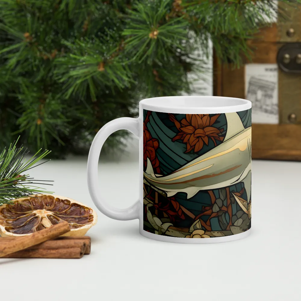 Dynamic Harmony of Sharks and Flora | Mugs | Multiple Sizes & Colors