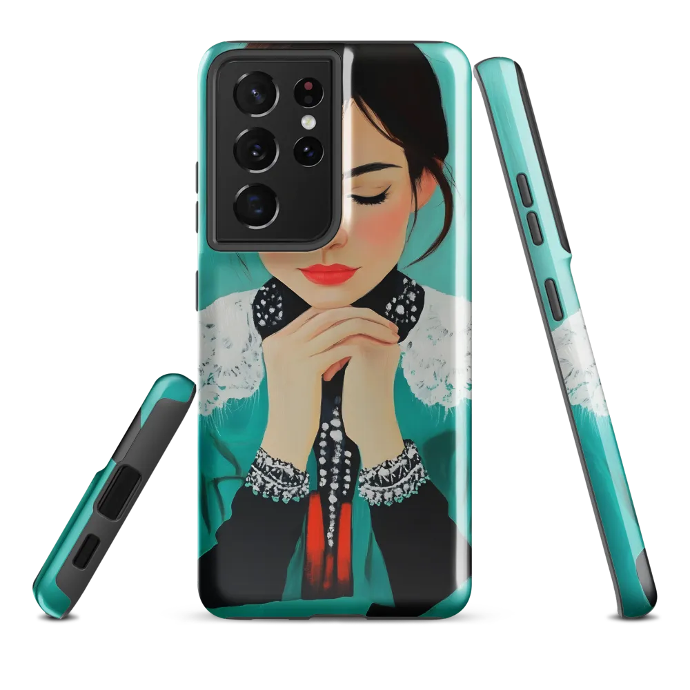 Serenity in Turquoise | Phone Case |  S21 Ultra | Tough Case | Glossy