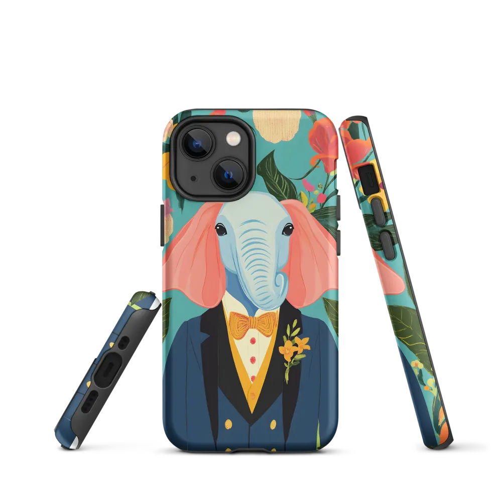 Dapper Elephant in Floral Tailcoat