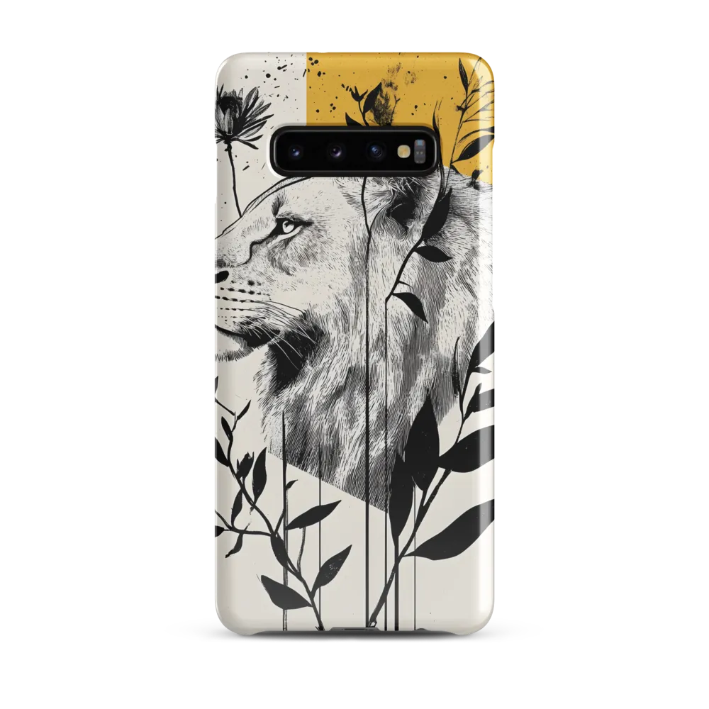 Regal Serenity: The Lion and Flora | Phone Case |  S10 Plus | Snap Case | Glossy