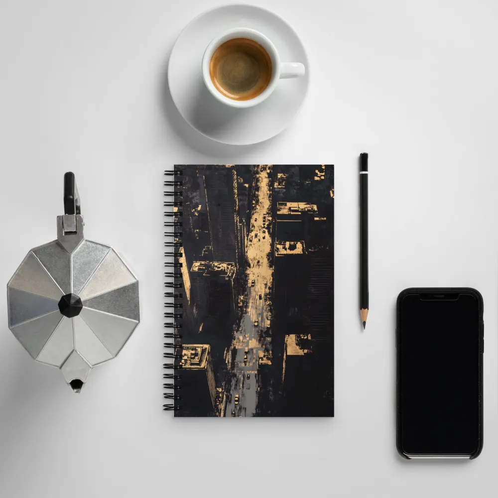 Golden Echoes of the Urban Landscape | Spiral Notebook