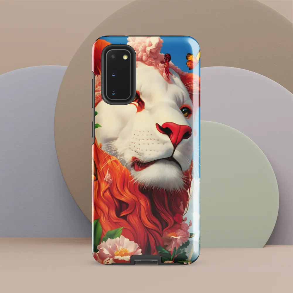 Majestic Lion Amidst Floral Splendor