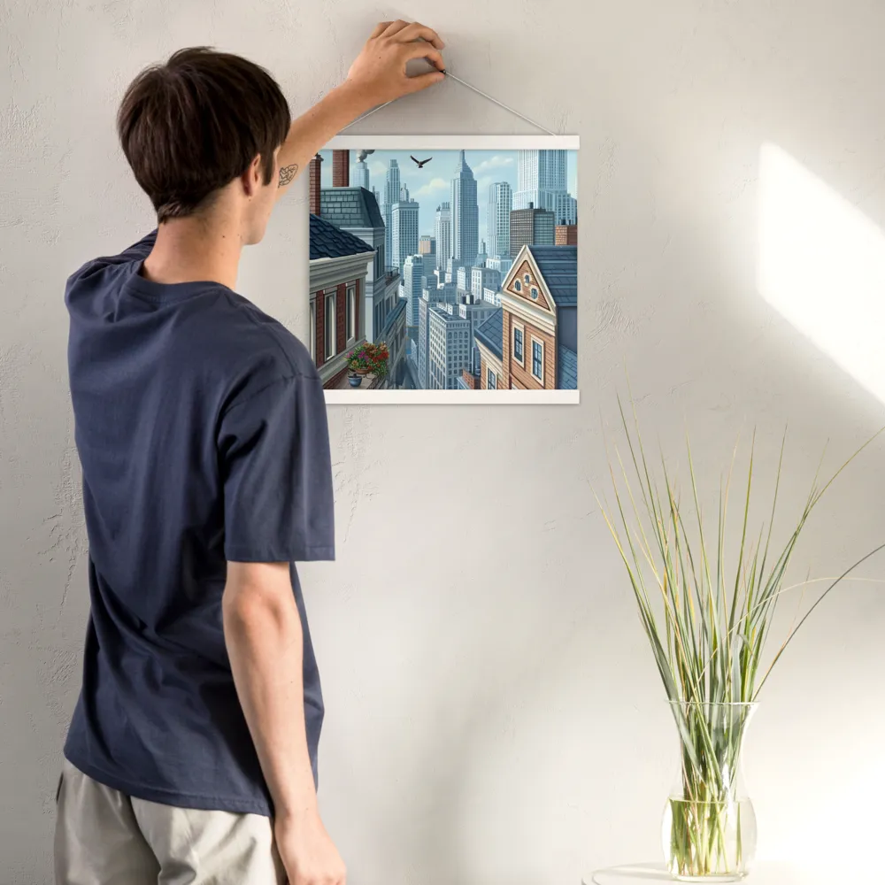 Urban Symphony | Poster With White Wood Hanger | 16″×16″