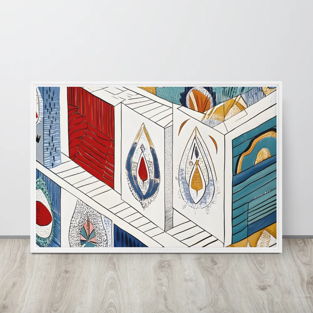 Symphony of Geometric Harmony | Canvas with White Frame | 24″×36″