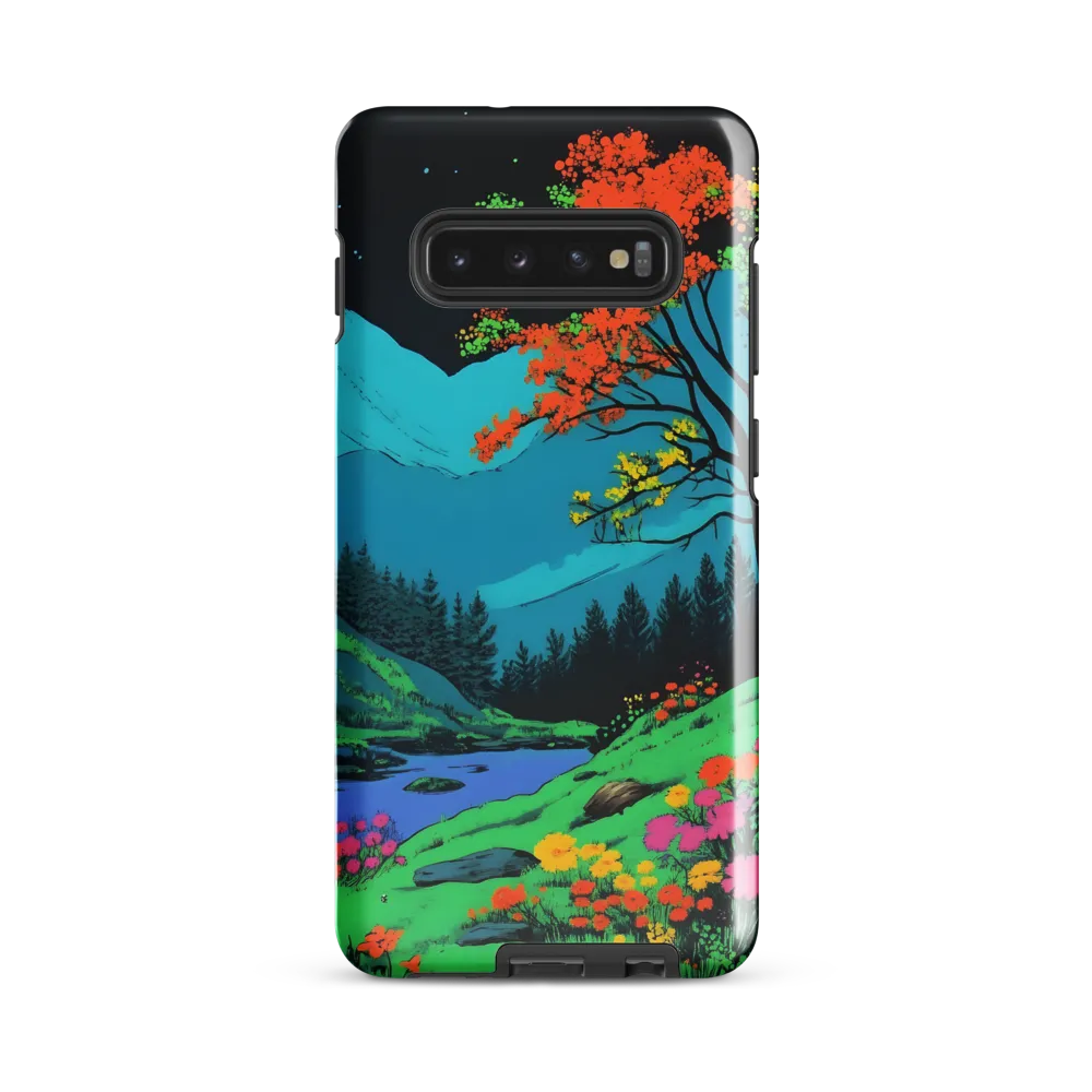 Neon Dreams: A Vibrant Landscape | Phone Case |  S10 Plus | Tough Case | Glossy