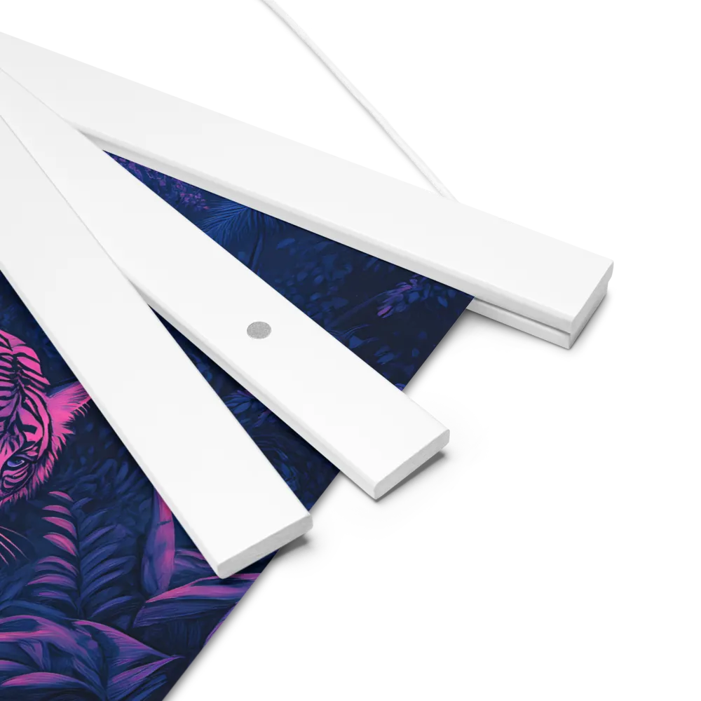Mystic Prowler: The White Tiger in the Jungle | Poster With White Wood Hanger | 10″×10″