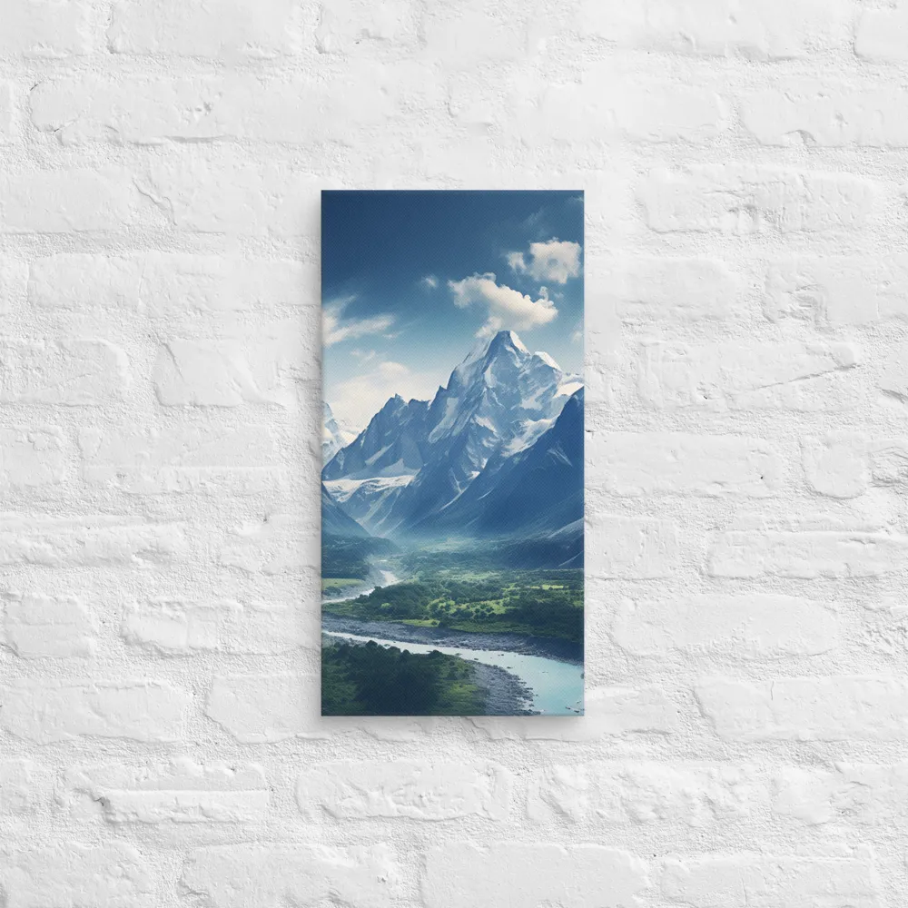 Majestic Serenity: A Landscape of Mountains and Rivers | Canvas | 10″×20″