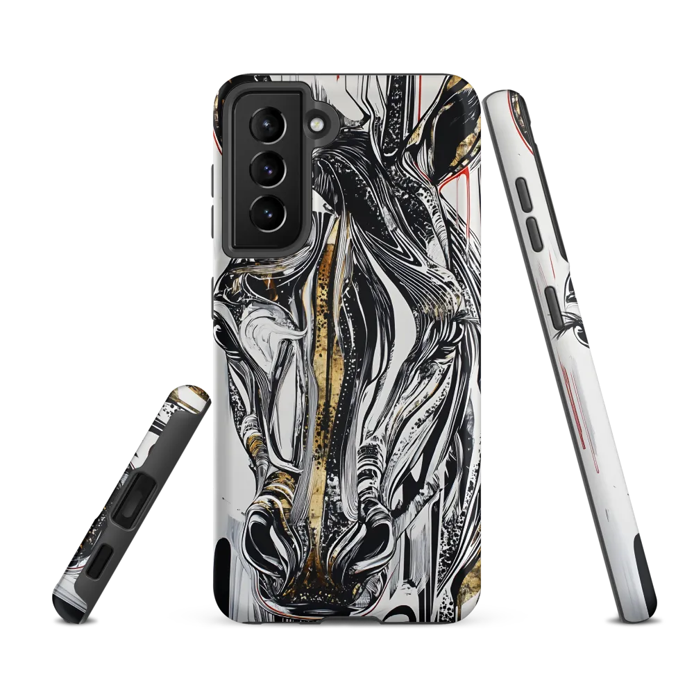 Ethereal Majesty: The Abstract Zebra | Phone Case |  S21 FE | Tough Case | Matte
