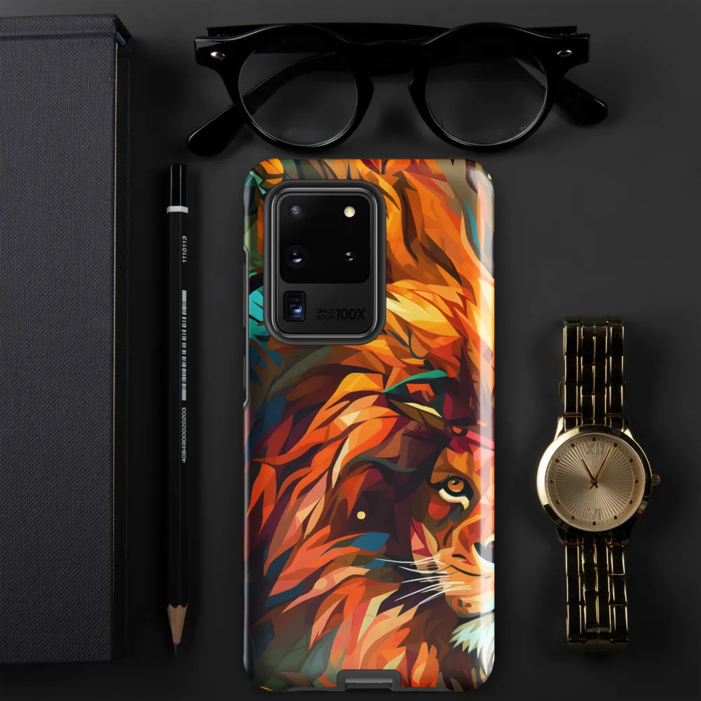 Majestic Gaze: The Polygonal Lion