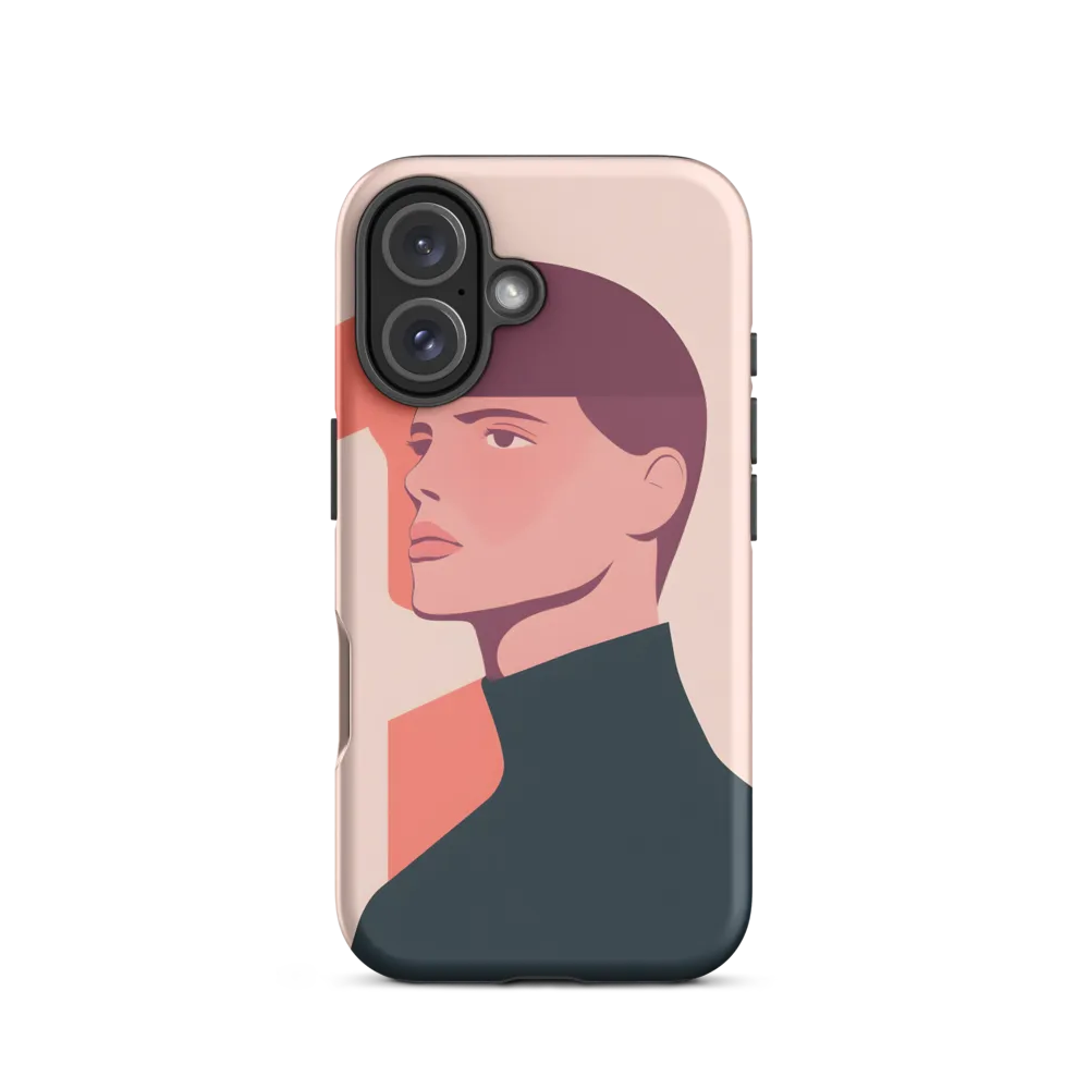 Contemplative Portrait in Minimalism | Phone Case |  16 | Tough Case | Matte