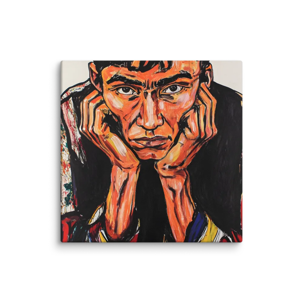 Contemplative Intensity: An Expressionist Portrait