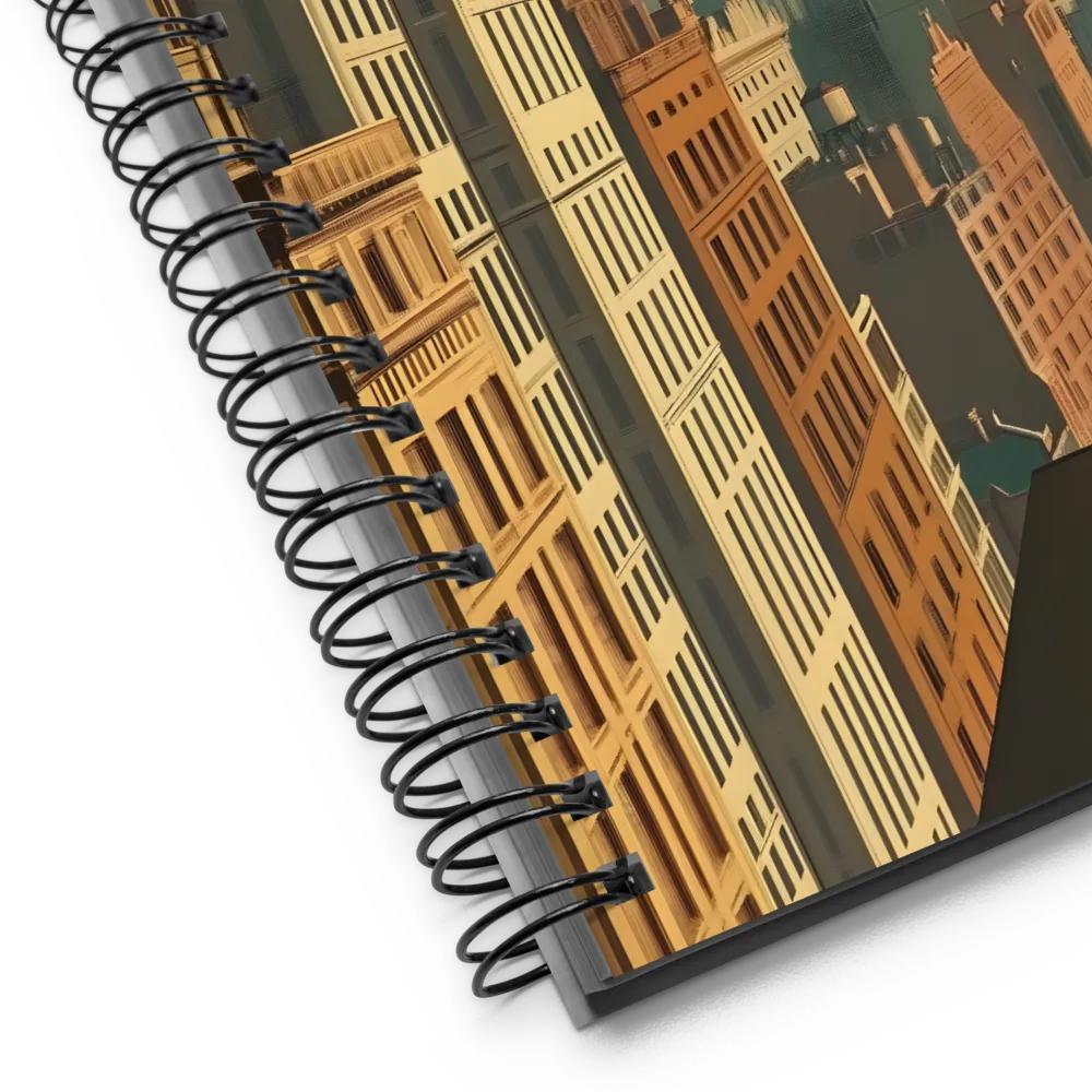 Urban Dreams: A Silhouette in Art Deco Cityscape | Spiral Notebook