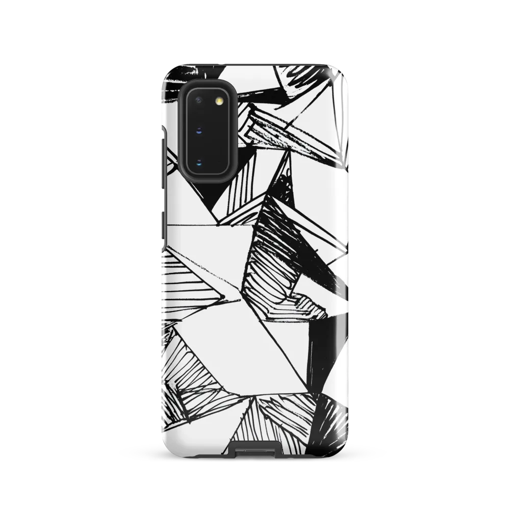 Dynamic Geometry in Ink | Phone Case |  S20 | Tough Case | Glossy