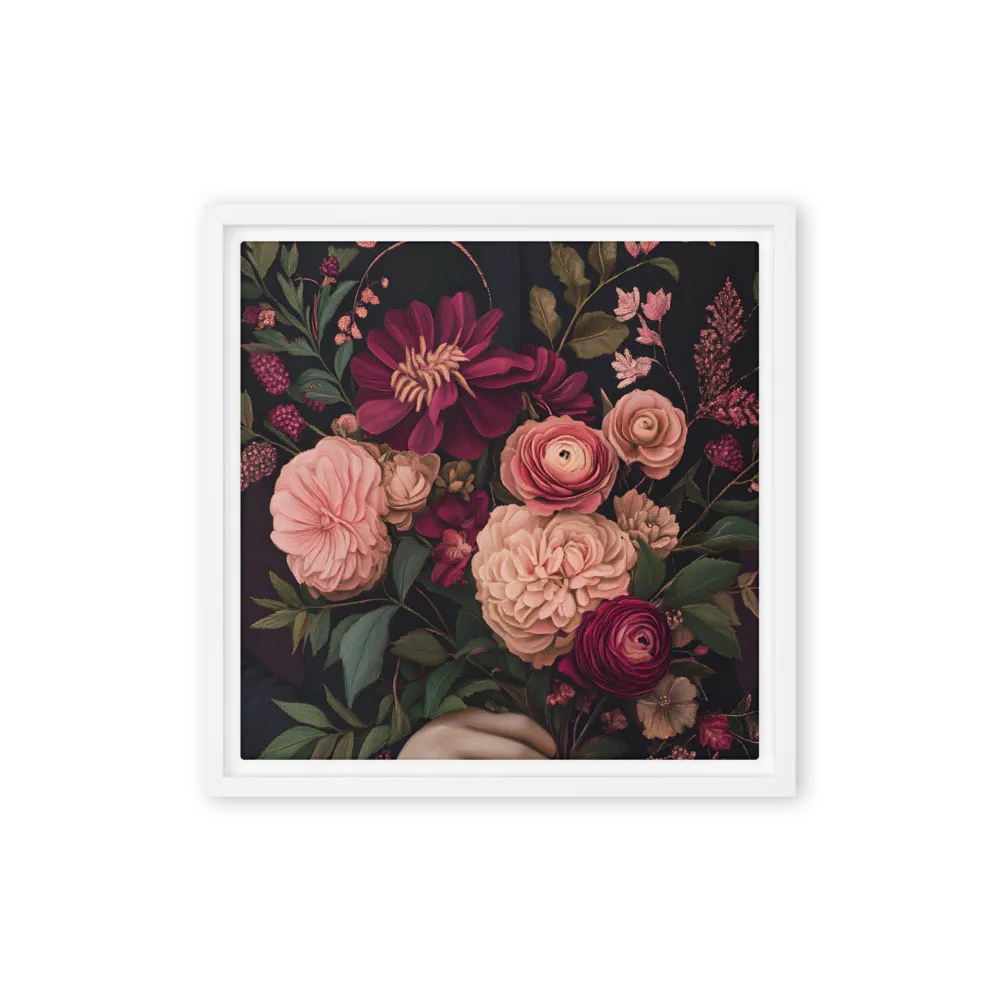 Botanical Elegance | Canvas with White Frame | 12″×12″
