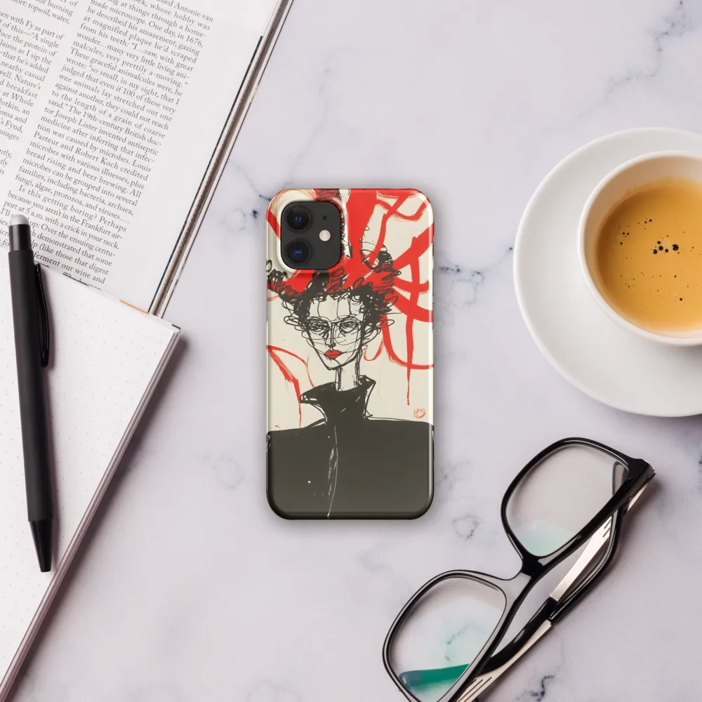 Dramatic Elegance in Red and Black | Phone Case |  12 Mini | Snap Case | Glossy
