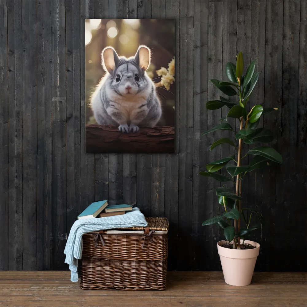 Curious Chinchilla in the Forest | Thin Canvas | 24″×36″