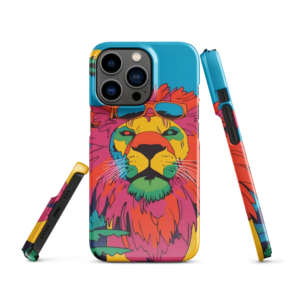 Lion with Sunglasses: A Vibrant Tropical Portrait