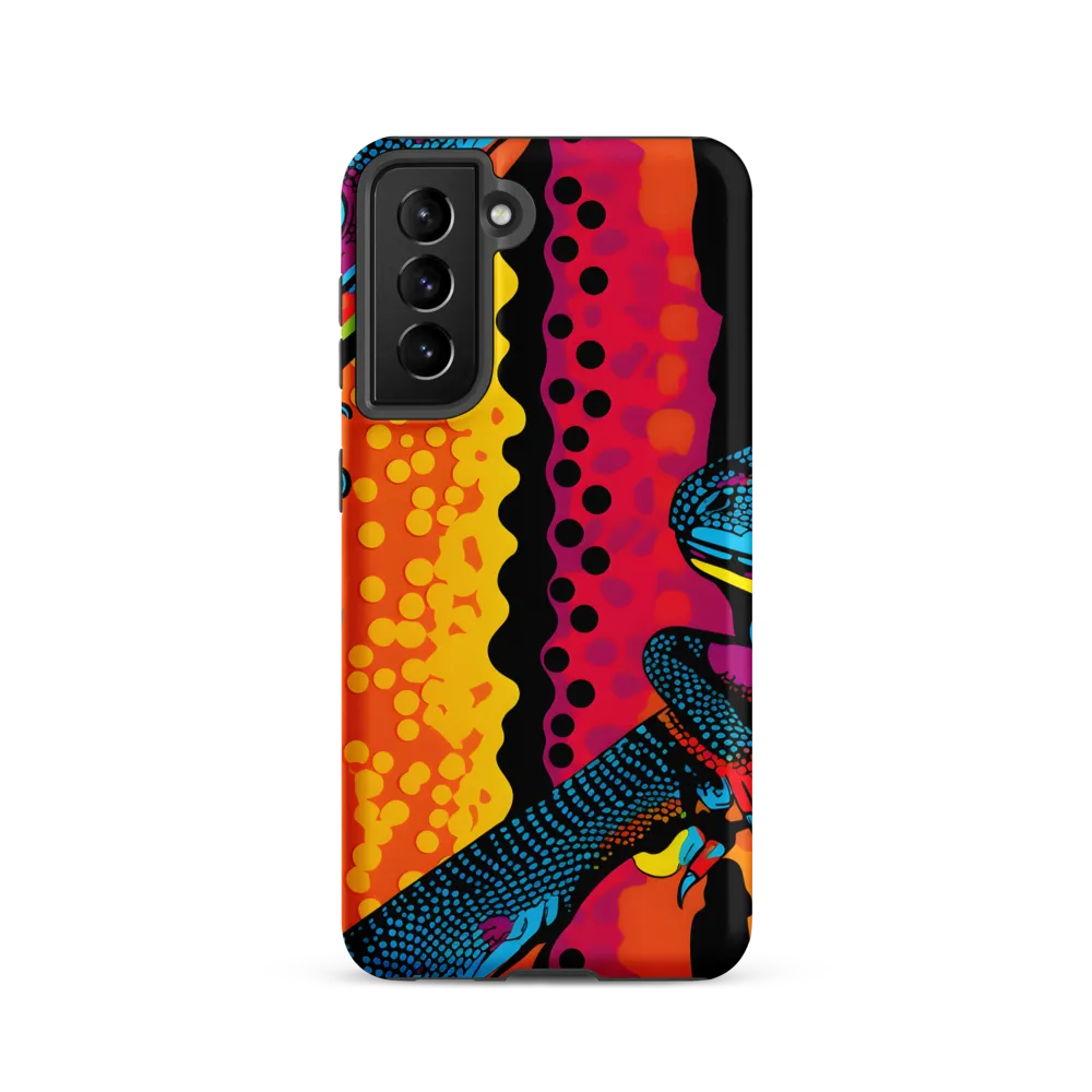 Colorful Encounters: The Playful Geckos | Phone Case |  S21 | Tough Case | Matte