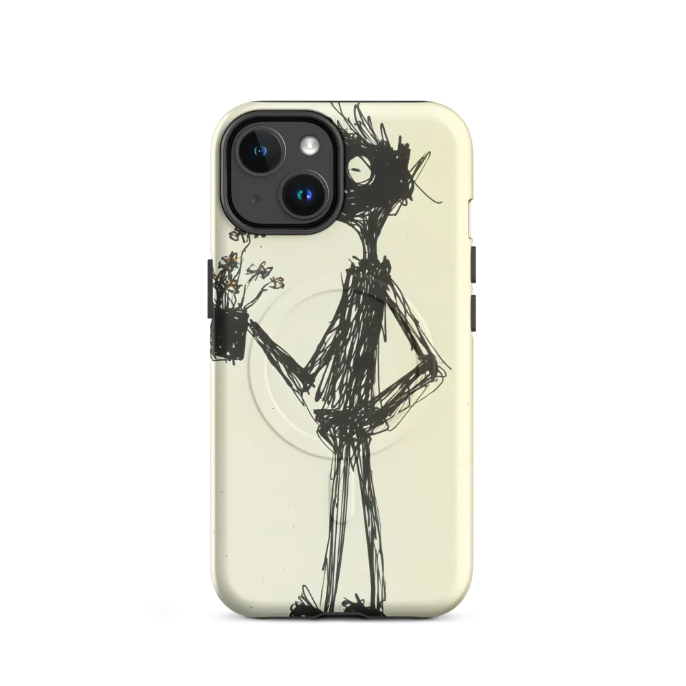 Whimsical Figure with Flowers