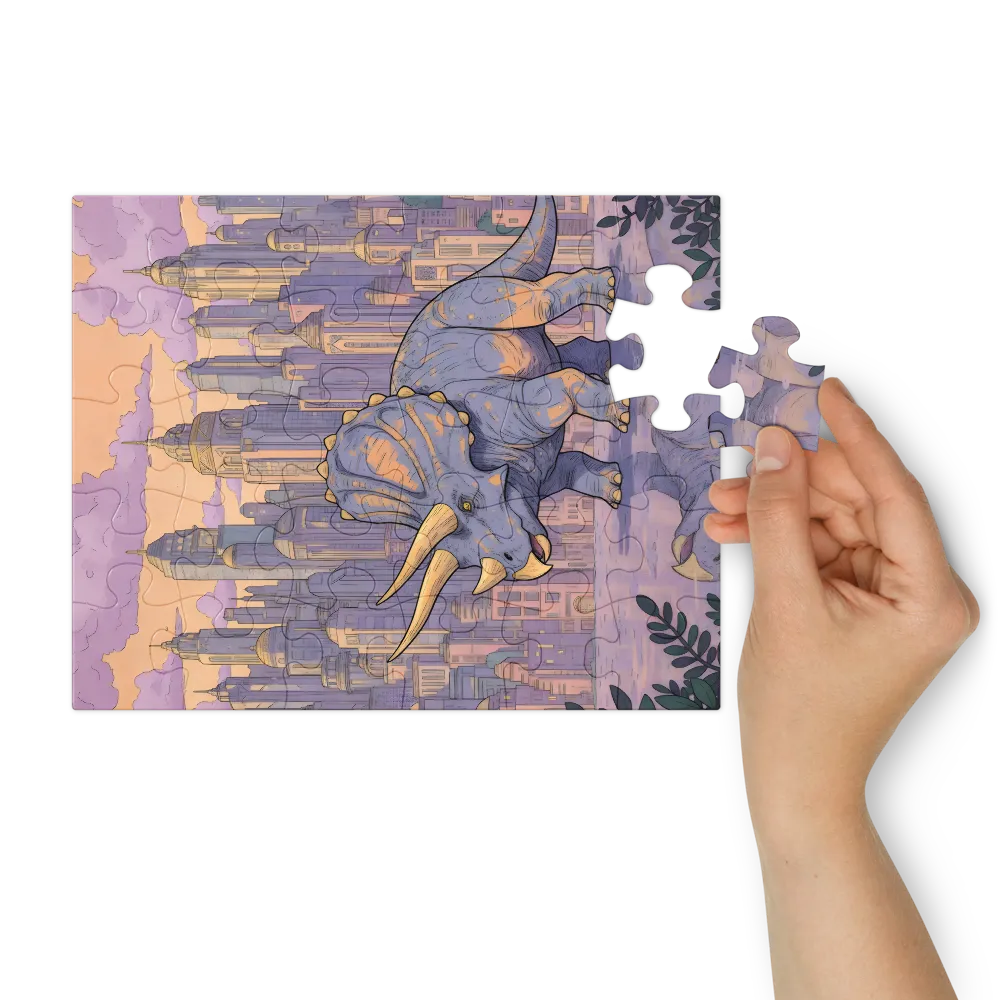 Urban Triceratops 
 Jigsaw Puzzle in Tin Box