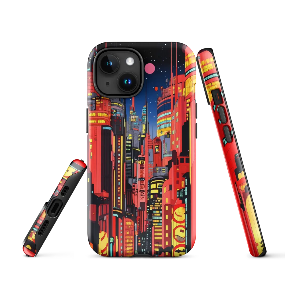 Neon Dreams: A Cyberpunk Cityscape | Phone Case |  15 | Tough Case | Glossy