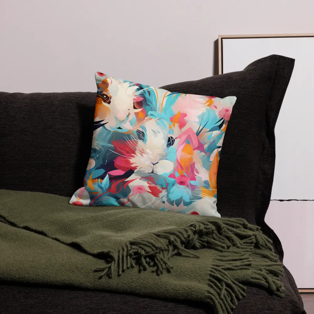 Whimsical Blooming Companions | Pillow | 18″×18″