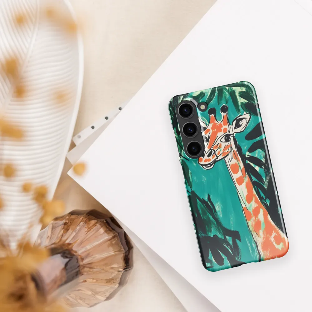 Curious Giraffe in Lush Greenery | Phone Case |  S23 | Snap Case | Glossy