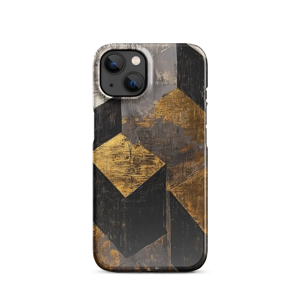Geometric Harmony in Gold and Black | Phone Case |  13 | Snap Case | Glossy