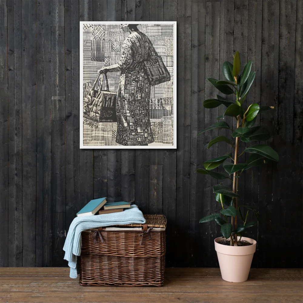 Urban Reflections: A Shopping Narrative | Canvas with White Frame | 24″×32″