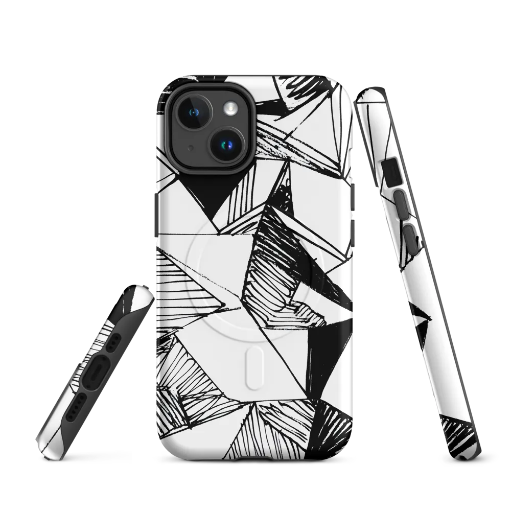 Dynamic Geometry in Ink | Phone Case |  14 | MagSafe® Tough Case | Matte